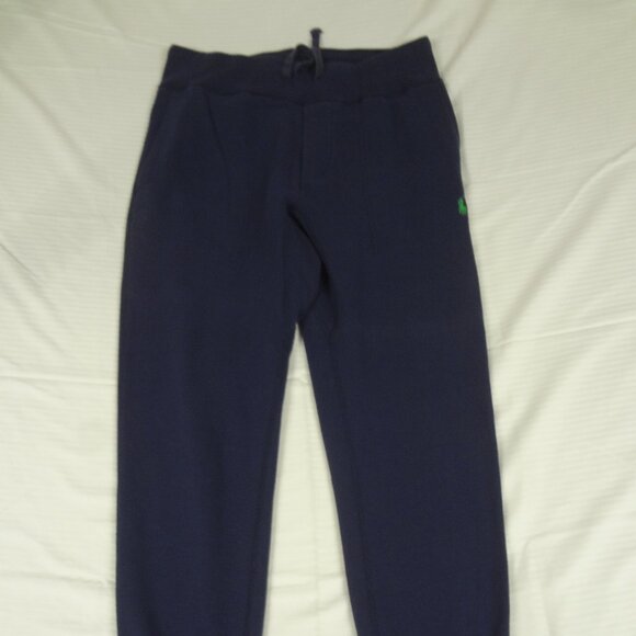 POLO RALPH LAUREN GREEN PONY NAVY BLUE SWEAT LOUNGE PANTS WOMENS MEDIUM K586 - Picture 1 of 8